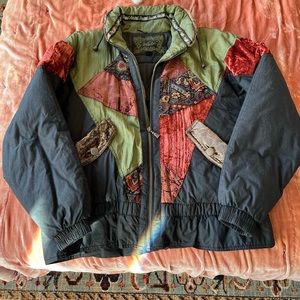 Winlit patchwork puffer jacket